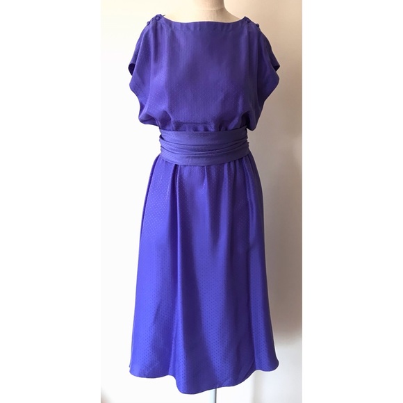 Vintage Dresses & Skirts - PS2 • 6 • 100% Silk Vintage Purple Dress